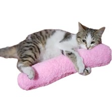Aesco Kedi Oyuncağı Sarılma Yastığı Uyku Oyuncağı Kedi Otlu 30 cm Peluş (1 Adet) (Pembe)