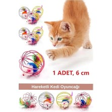Aesco Kafesli Renkli Fareli Kedi Köpek Oyun Topu 6 cm