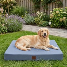 Aesco Larissa, Su Geçirmez, Dış Mekana Uygun, Çıkarılabilir Kılıflı, Yıkanabilir, Kedi-Köpek Yatağı (Gri, Large)