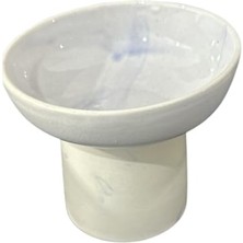 Aesco Aee® Eğimli Yüksek Seramik  ve Su Kabı – Ergonomik Kedi Köpek  Kabı | 14 cm Yükseklik, 13 cm Genişlik | Sağlıklı, Dayanıklı, Kolay Temizlenebilir | Boyun ve Omurga Dostu (Ebruli)