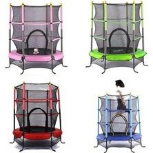 Aesco Fileli Trambolin Çocuk Trambolini 140 cm Büyük Boy 55 Inç Pembe Tek Ebat