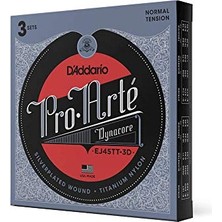 Aesco EJ45TT Pro-Arte Dynacore Saiten Für Klassische Gitarre, Diskantsaiten Aus Titan, Normale Spannung, 3 Sätze