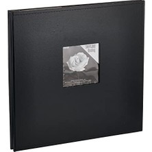 Aesco Pioneer 30CM By 30CM Snapload Sewn Leatherette Frame Cover Memory Book, Black