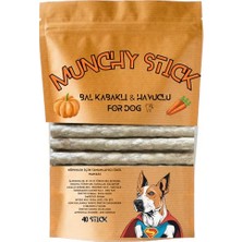 Aesco Doğal Balkabaklı Havuçlu Köpek Ödül Sı, Köpek Çiğneme Çubuğu 40 Adet Maxi Paket