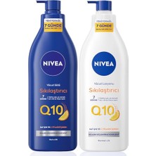 Aesco Nivea Q10 Sıkılaştırıcı Vücut Bakım Sütü Kuru Cilt 400ML ve Vücut Losyonu Normal Cilt 400ML, C Vitam