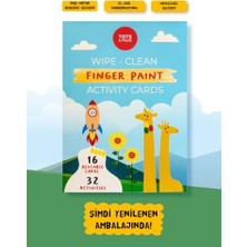 Aesco Tots & Folks Silinebilir Parmak Boyası Aktivite Kartları - Wipe Clean Finger Paint Activity Cards - Fingerprint Activities - 16 Kart 32 Aktivite, Yeniden Kullanılabilir, 3 Yaş ve Üzeri