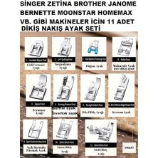Aesco 11 Parça Ev Tipi Aile Dikiş Makinesi Ayak Seti Singer Janome Pfaff Zetina