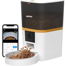 Aesco Haustier QQ009 Gece Görüşlü 1080P Fhd Kameralı, Akıllı Otomatik Kedi  Kabı, Tuya App-Wifi Uzaktan Kontrol, Sesle Çağırma, 2.4ghz-5ghz, 6lt Hazne, Metal Kase (Beyaz)
