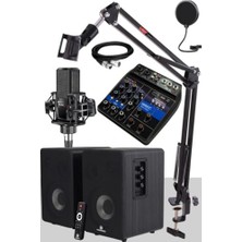 Aesco Midex Impressive Paket-1 Stüdyo Ekipmanları Kayıt Seti (Monitör Mikrofon Mikser)