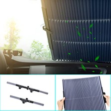 Aesco Mallart® Vantuzlu Araç Içi Güneşlik Perdesi, Akordeon Katlanır Oto Cam Güneşliği, Isı Engelleyici Otomatik Kapanan Araba Yan ve Arka Cam Perdesi