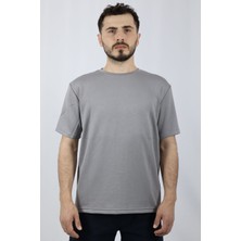 Regular Fit Bisiklet Yaka Erkek Tişört | Ventov Gri - Xxl