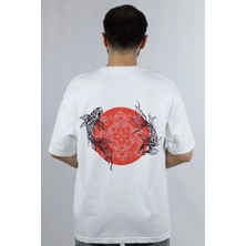 Koi Harmony %100 Pamuk Oversize Bisiklet Yaka Tasarım Tişört | Ventov Bordo - Xl