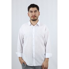 Dokulu %100 Pamuk Regular Fit Erkek Gömlek | Ventov Beyaz - S