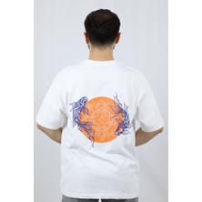 Koi Harmony %100 Pamuk Oversize Bisiklet Yaka Tasarım Tişört | Ventov Turuncu - L