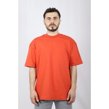 %100 Pamuk Premium Oversize Bisiklet Yaka Erkek Tişört | Ventov Turuncu - Xl