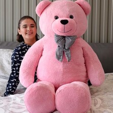Aesco 160 cm Dev Pelüş,papyonlu,peluş,yumuşak ve Sevimli Büyük Boy Oyuncak,oyuncak,sarılmalık Ayı,papyonlu,sevgiliye Hediye,dev,büyük Boy (Pembe)