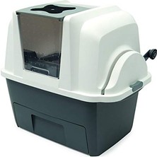 Aesco Smart Sift Otomatik Kedi Tuvalet Kabı, Gri/beyaz, 66 x 48 x 63 cm