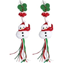 Aesco Noel Temalı Kedi Oyuncağı Kardan Adam Figürlü – Uzun Ip Püsküllü, Zilli ve Askılı Yapı – 2’li Paket Kediler Için Eğlenceli Oyuncak