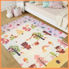 Aesco Sweet Forest Çift Taraflı Katlanabilir Oyun Halısı ve Matı Premium Seri – Taşıma Çantalı (180X150)