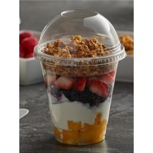 Aesco 350 cc Pet Plastik Milkshake Limonata Bardağı Kapaklı 50 Adet
