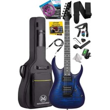 Aesco Grade Blue Rosewood Klavye Hh Yüksek Kaliteli Elektro Gitar