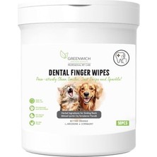 Aesco Greenwich Bitkisel Içerikli Kedi Köpek Diş Mendili 50 Adet | Tartar, Ağız Kokusu Giderici | Diş Beyazlatıcı | Parmak Mendil | Vegan