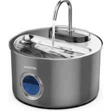 Aesco Haustier WF009LS Otomatik Kedi Su Sebili,kedi Su Çeşmesi, Su Pınarı 3.5lt Geniş Hazne, Çelik Tabla, Ultra Sessiz, Bpa Içermez (Beyaz, 3.5 Lt)