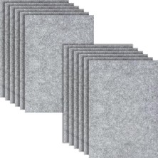 Aesco Sert Keçe 2 mm Keçe Mat, 12 El Işi Keçesi Kare, 20 x 30 cm x 2 mm Kalın Keçe, El Işi Için, Gri