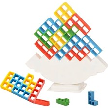 Aesco Tetra Kule Denge Oyuncağı, Eğitici Tetris Kule Oyunu, Renkli Bloklar ile Denge ve Strateji Oyunu