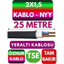 Aesco Öznur 2x1,5 Nyy Yeraltı Kablosu, 25 Metre
