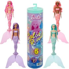 Aesco Barbie Renk Gösterimi Deniz Kızı Serisi Bebek ve Aksesuarlar, Renk Değişimi ve Tılsımlar Dahil 6 Sürprizle (Stiller Değişebilir)