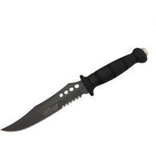 Sr S008B Lejyoner Tırtıklı Outdoor Bıçağı 29 cm  Kauçuk Sap, Perçinli