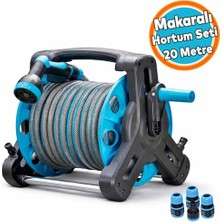 Aesco Makaralı Hortum Seti 20 Metre Garden Kit Bahçe Çeşme Su Hortumu Iç Çap 1/2 Sulama Araç Yıkama