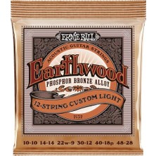 Aesco Ernie Ball Earthwood 12 Telli Özel Hafif Fosfor Bronz Akustik Gitar Telleri - 10-48 Kalınlık