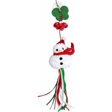 Aesco Noel Temalı Kedi Oyuncağı Kardan Adam Figürlü – Uzun Ip Püsküllü, Zilli ve Askılı Yapı – Kediler Için Eğlenceli ve Hareketli Oyun Oyuncağı – Yılbaşı Tasarımı