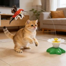 Aesco Tineke Hareketli Dönen Kuş Kedi Oyuncağı (Pille Çalışır)