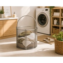 Orvessa Paslanmaz Çelik Çok Amaçlı Çamaşır ve Düzenleyici Sepet Çamaşır Sepeti 35X26 cm