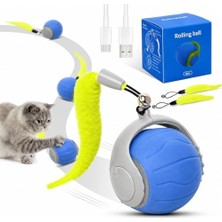 Aesco Etkileşimli Kedi Oyuncağı Topu Turuncu - 3 Modlu Hareketli Akıllı Kedi Topu - USB Şarjlı, 300 Mah, 150 Dakika Kullanım - Kuyruklu Interaktif Kedi ve Köpek Oyuncağı 5 cm