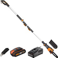 Aesco WG349E 20VOLT 2.0AH Li-Ion Tek Akülü 20CM Profesyonel Teleskobik Saplı Açı Ayarlı Zincirli Dal Budama
