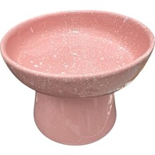 Aesco Aee® Eğimli Yüksek Seramik  ve Su Kabı – Ergonomik Kedi Köpek  Kabı | 14 cm Yükseklik, 13 cm Genişlik | Sağlıklı, Dayanıklı, Kolay Temizlenebilir | Boyun ve Omurga Dostu (Pembe)
