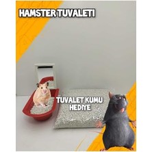 Aesco Hamster Tuvaleti - (Bakteri Tutmayan Özel Kum) 500 gr Tuvalet Kumu Seti Kırmızı