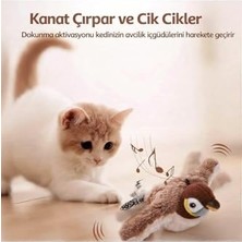 Aesco Tineke Şarjlı Titreşimli Hareketli Kedi Oyuncağı Uçan Kuş Oyuncak