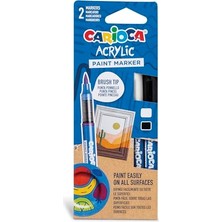 Aesco Akrilik Paint Marker Su Bazli Fırça Uçlu 2'li | Ahşap ve Cam Için, Kalıcı Mürekkep, Sağlam Uç, Yaratıcı Çalışmalar