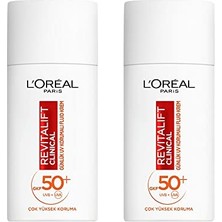 Aesco L’oréal Paris 2'li Revitalift Clinical Spf 50+ Günlük Yüksek Uv Korumalı Yüz Güneş Kremi (2 x 50 Ml)