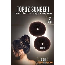Aesco 2'li Kahverengi Mini Topuz Süngeri 6cm Donut Saç Şekillendirici 721881