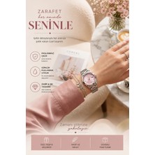 Mac Center Pinterest Beyaz Renkli  Kristal Camlı Çelik Kordon Kadın- Kol Saati