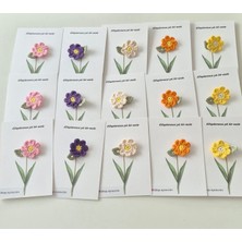 Mini Bahar Serisi, 15 Adet Kitap Ayracı, Örgü Hediyelik  kadercakil