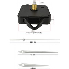 Orvessa 14MM Askılı Sessiz Duvar Saati Mekanizması, Güvenilir ve Kolay Kullanım