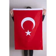 Aesco Türk Bayağı 100X150 cm Alpaka Kumaş Yüksek Kalite Fabrikasyon Baskı -Klaın Plastik Özel Hediye Kutusunda Gelir-