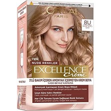 Aesco L'oreal Paris Excellence Creme Nude Renkler Saç Boyası - 8u Nude Koyu Sarı